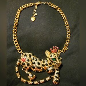 Betsey Johnson Vintage Princess Leopard Choker (19" Long)